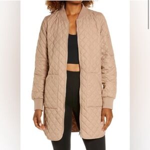 Zella longline quilted bomber jacket